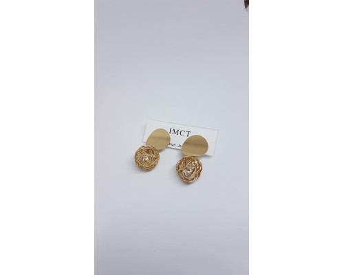 Сережки жіночі (біжутерія) Oxa круглі (2709) gold