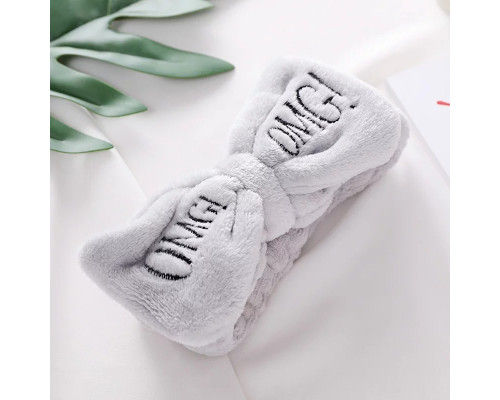 Косметична пов'язка для волосся OMG Oxa плюшева Gray 2789