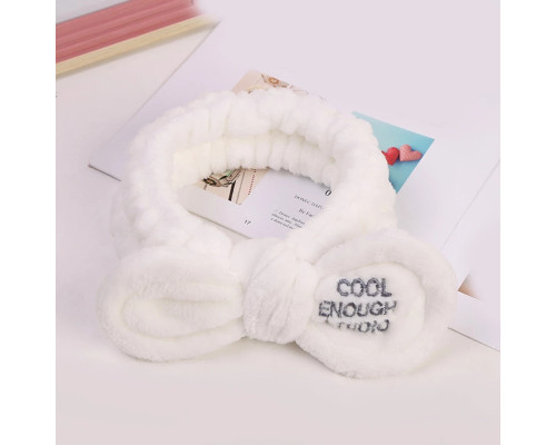 Косметична пов'язка для волосся Cool Oxa плюшева White 2789