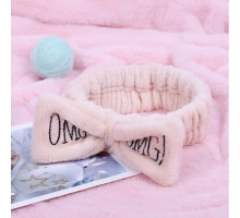 Косметична пов'язка для волосся OMG Oxa плюшева Beige 2789