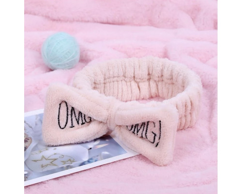 Косметична пов'язка для волосся OMG Oxa плюшева Beige 2789