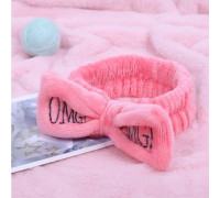 Косметична пов'язка для волосся OMG Oxa плюшева Dark Pink 2789