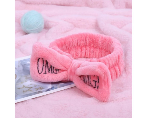Косметична пов'язка для волосся OMG Oxa плюшева Dark Pink 2789