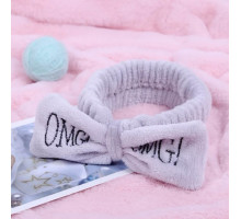 Косметична пов'язка для волосся OMG Oxa плюшева Gray 2789