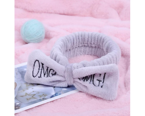 Косметична пов'язка для волосся OMG Oxa плюшева Gray 2789