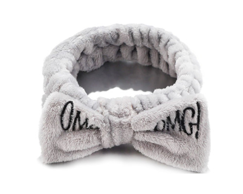 Косметична пов'язка для волосся OMG Oxa плюшева Gray 2789