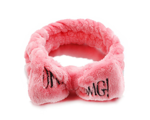 Косметична пов'язка для волосся OMG Oxa плюшева Dark Pink 2789