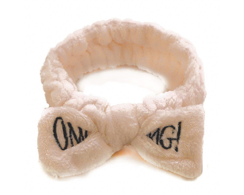 Косметична пов'язка для волосся OMG Oxa плюшева Beige 2789
