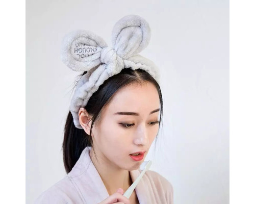 Косметична пов'язка для волосся Cool Oxa плюшева Gray 2789