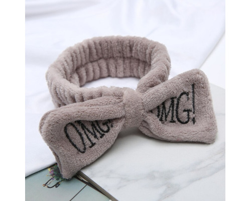 Косметична пов'язка для волосся OMG Oxa Khaki плюшева 2789