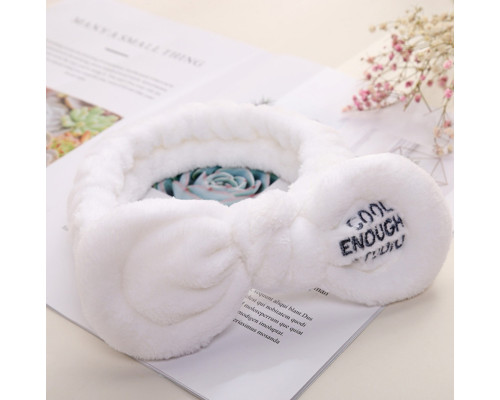 Косметична пов'язка для волосся Cool Oxa плюшева White 2789