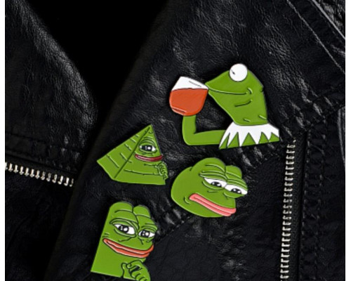 Набір пінів значків Oxa Pepe the frog жаби металеві зелені
