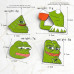 Набір пінів значків Oxa Pepe the frog жаби металеві зелені