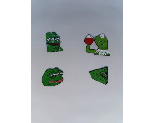 Набір пінів значків Oxa Pepe the frog жаби металеві зелені