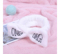 Косметична пов'язка для волосся OMG Oxa плюшева White 2789