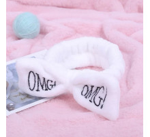 Косметична пов'язка для волосся OMG Oxa плюшева White 2789