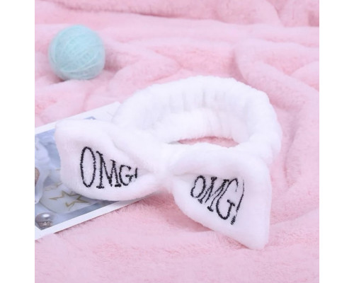 Косметична пов'язка для волосся OMG Oxa плюшева White 2789