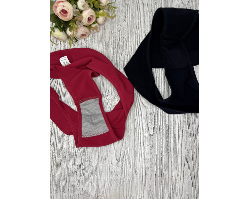 Комплект жіночих трусиків танга 2шт. (чорний, червоний) (M-L)