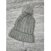 Шапка жіноча тепла з помпоном сіра (One Size)