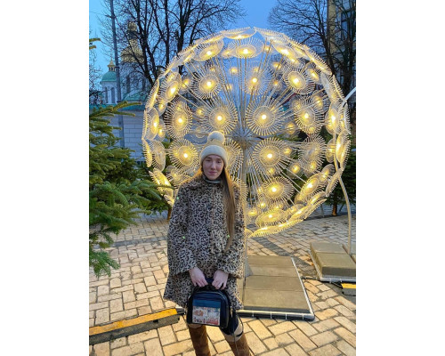 Шапка жіноча тепла з помпоном бежева (One Size)