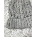 Шапка жіноча тепла з помпоном сіра (One Size)