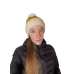 Шапка жіноча тепла з помпоном зелена (One Size)