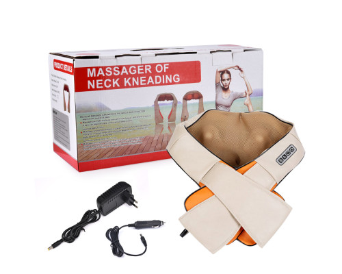 Електричний роликовий масажер для шиї і плечей з ІК-прогріванням Massager of Neck Kneading 3241