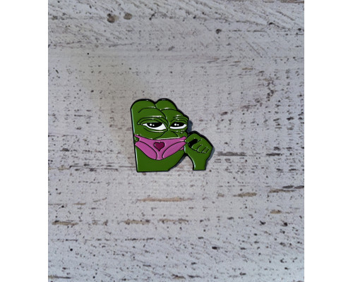 Значок Pepe the frog пін жабка металева зелена
