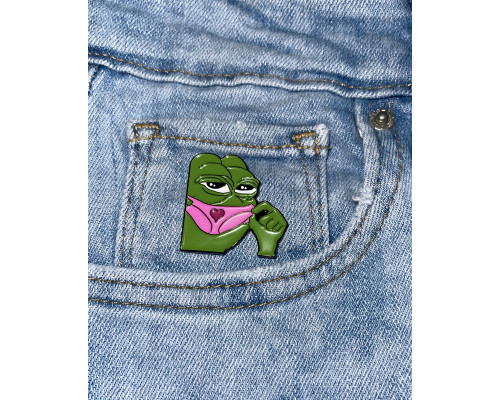 Значок Pepe the frog пін жабка металева зелена