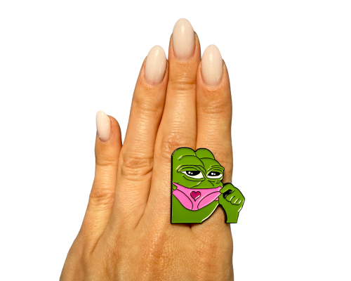 Значок Pepe the frog пін жабка металева зелена