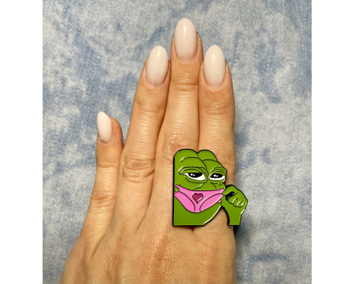 Значок Pepe the frog пін жабка металева зелена