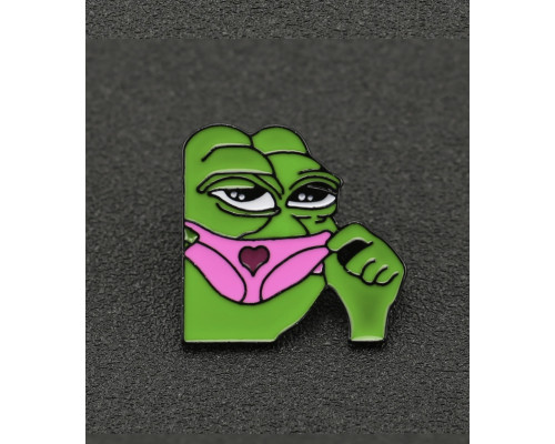 Значок Pepe the frog пін жабка металева зелена
