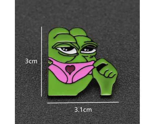 Значок Pepe the frog пін жабка металева зелена