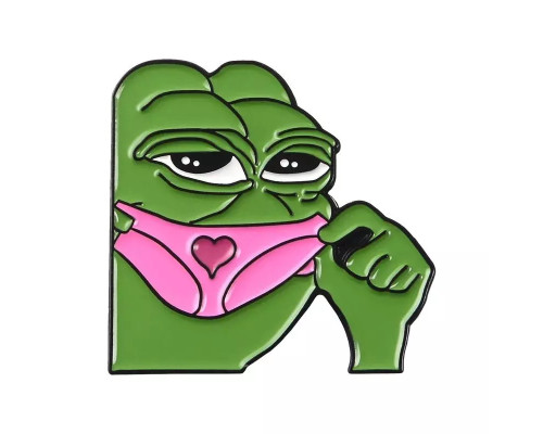 Значок Pepe the frog пін жабка металева зелена