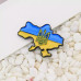 Значок патріотичний карта України синьо - жовтий пін металевий 