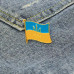 Значок патріотичний прапор України з гербом тризуб жовто - синій пін металевий 