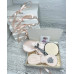 Подарунковий набір косметичних аксесуарів Beauty Box Бьюті бокс  рожево-бежевий з 5 предметів