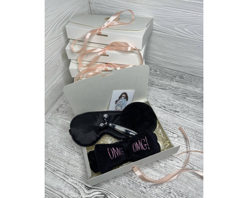 Подарунковий набір косметичних аксесуарів Beauty Box Бьюті бокс  чорний з 5 предметів