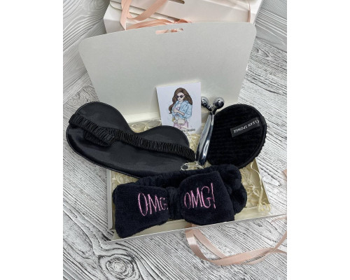Подарунковий набір косметичних аксесуарів Beauty Box Бьюті бокс  чорний з 5 предметів