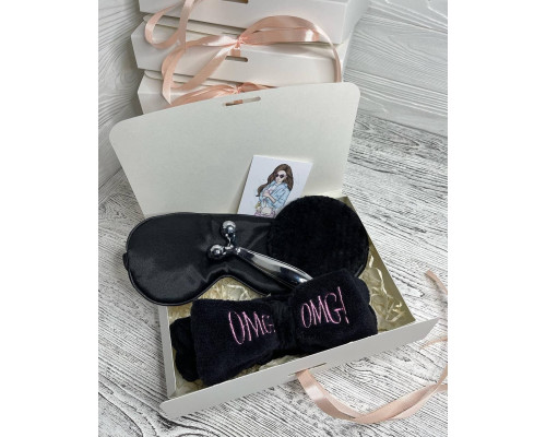 Подарунковий набір косметичних аксесуарів Beauty Box Бьюті бокс  чорний з 5 предметів