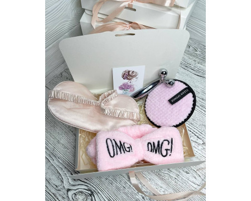 Подарунковий набір косметичних аксесуарів Beauty Box Бьюті бокс  рожевий з 5 предметів