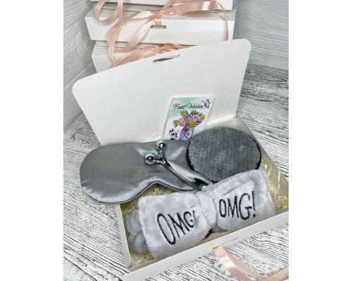Подарунковий набір косметичних аксесуарів Beauty Box Бьюті бокс сірий з 5 предметів