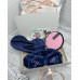 Подарунковий набір косметичних аксесуарів Beauty Box Бьюті бокс  рожево-синій з 5 предметів