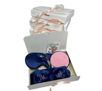 Подарунковий набір косметичних аксесуарів Beauty Box Бьюті бокс  рожево-синій з 5 предметів