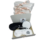Подарунковий набір косметичних аксесуарів Beauty Box Бьюті бокс біло - чорний з 5 предметів