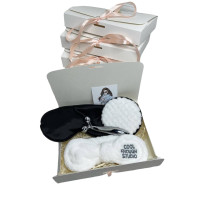 Подарунковий набір косметичних аксесуарів Beauty Box Бьюті бокс біло - чорний з 5 предметів