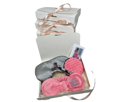 Подарунковий набір косметичних аксесуарів Beauty Box Бьюті бокс коралово - сірий з 5 предметів