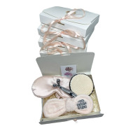Подарунковий набір косметичних аксесуарів Beauty Box Бьюті бокс  рожево-бежевий з 5 предметів