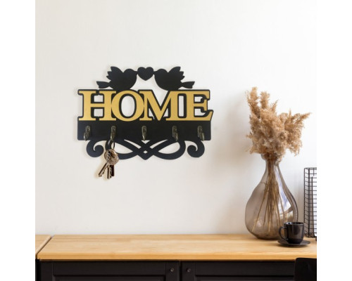 Ключниця HOME з пташками на 5 крючків