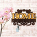Ключниця HOME з пташками на 5 гачків коричнева